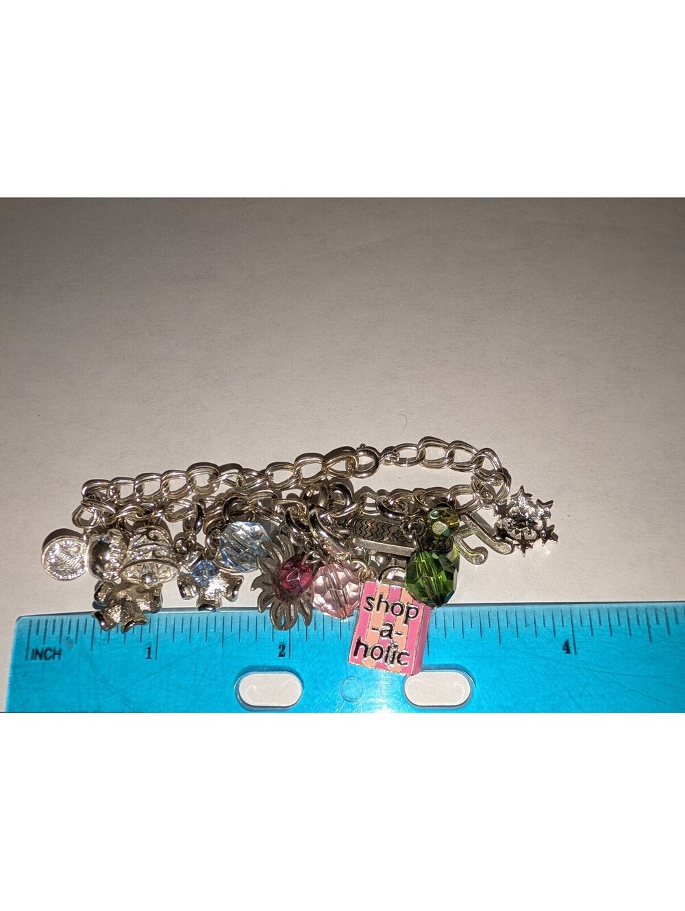 Vintage Silver Charm Bracelet , charms not sterling just bracelet